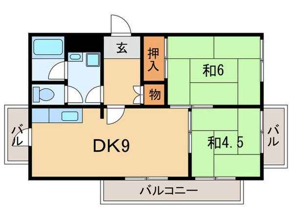 ヴィラ新多聞の物件間取画像